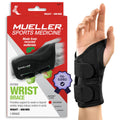 MUELLER Sports Medicine Green Fitted Wrist Brace for Men and Women, Wrist Pain Relief Support, Ideal for Carpal Tunnel, Tendonitis, Arthritis, Right Hand, Black, Small/Medium
