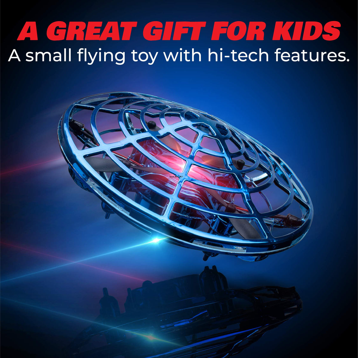 Force1 Scoot Hand Operated Drone for Kids or Adults - Hands Free Motion Sensor Mini Drones, Easy LED Indoor Rechargeable UFO Toy Flying Orb Ball Drone Toys for Boys and Girls (Blue)