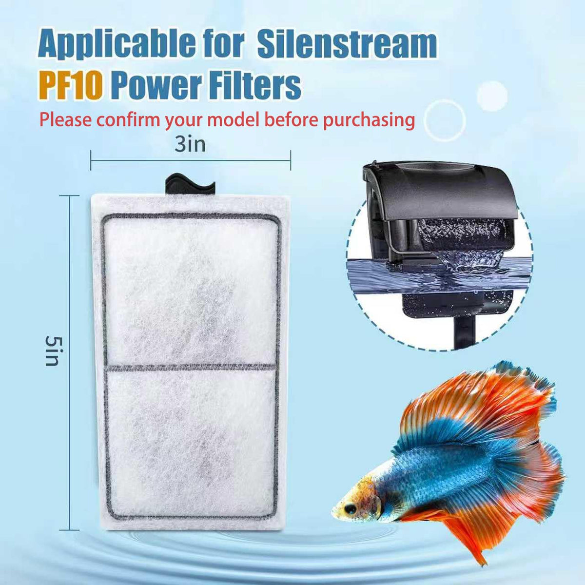Zuqqony 15 Pack PF-S Filter Cartridges Compatible with Silenstream PF10 Power Filters, Remplacement Aquarium Carbon Cartridge with Zeolite