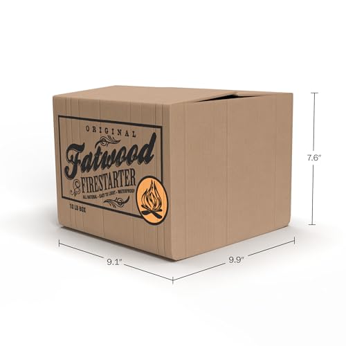 Fatwood Fire Starter Sticks 10lb Box - Indoor or Outdoor 100% All Natural Pine Fire Starters for Campfires, Fireplace, Firepit, Stove, or BBQ Grill - Kindling Firewood Lighter by Pure Garden