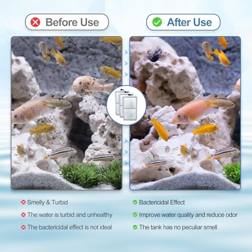 Zuqqony 15 Pack PF-S Filter Cartridges Compatible with Silenstream PF10 Power Filters, Remplacement Aquarium Carbon Cartridge with Zeolite