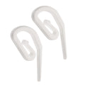 White Plastic Curtain Hooks for Pencil Pleat, Track & Window - 50 Pack | Shower, header tape fixings, heavy duty, rail, poles, rings, gliders, door, net, voile, blackout, valance