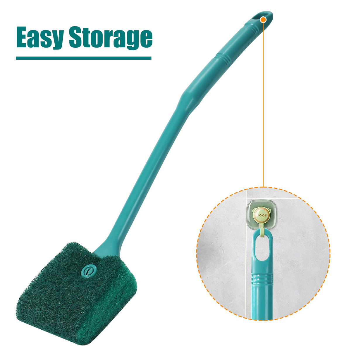 AQUANEAT Fish Tank Cleaning Tools, Aquarium Double Sided Sponge Brush, Algae Scraper Cleaner with Long Handle