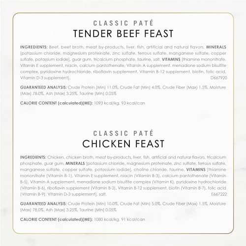 Purina Fancy Feast Classic Pate Wet Cat Food, 3 oz Cans, 30-Pack | Variety Pack, grain free recipes crafted with poultry and beef, made with no artificial colors or preservatives