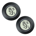 JEDEW 2 Pack Hygrometer Thermometer Digital Humidity Meter Indoor/Outdoor Humidity Monitor Reptile Thermo-Hygrometer for Greenhouse Humidors Terrarium Jars, Fahrenheit (℉) /Celsius(℃) (2)
