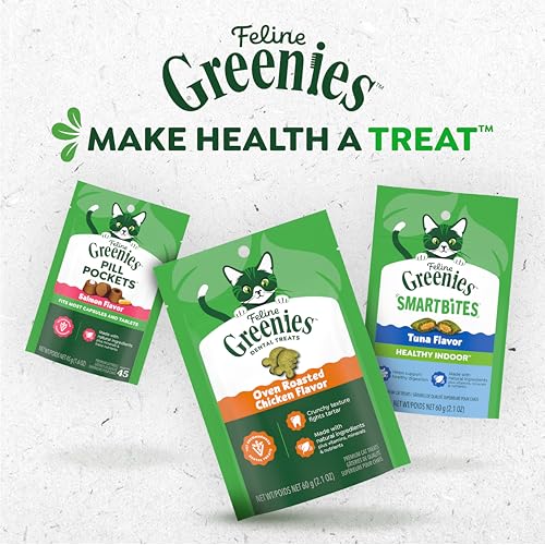 Greenies Feline Smartbites Healthy Indoor Cat Treats, Tuna, 16 oz | Veterinarian-recommended, Fiberblend Formula, supports digestion, under 2 cal per treat, natural ingredients, dual texture