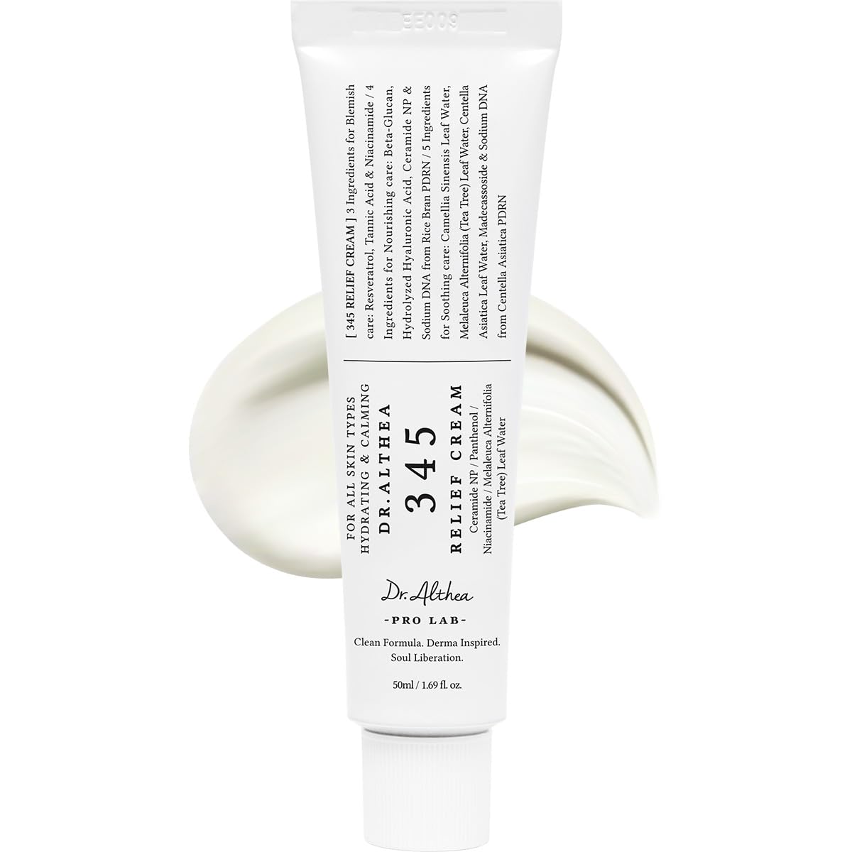 Dr.Althea 345 Relief Cream, 1.69 Fl Oz (Ver.2 - Pack of 1) | Instant Hydration, Blemish & Post-Acne Vegan Face Moisturizer for Sensitive Skin