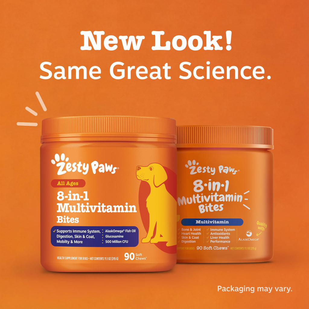 Zesty Paws Dog Vitamins - Dog Multivitamin Chews, Chicken, 90 Ct | Dog Vitamins and Supplements for Hip & Joints, Skin & Coat, Omega 3 Fish Oil for Dogs