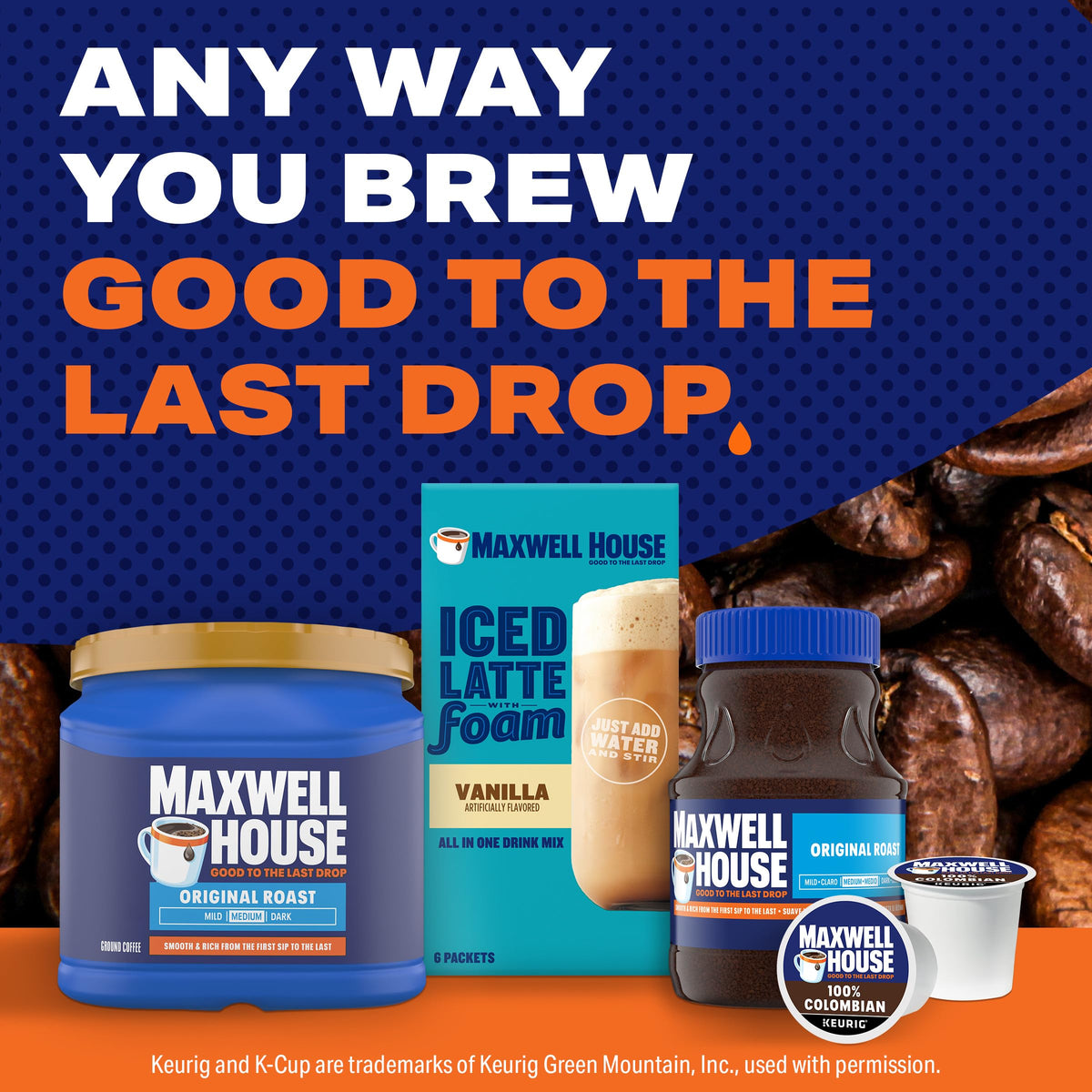 Maxwell House Ground Coffee, Original Roast, 27.5 oz Canister | Smooth & Rich Medium Roast Coffee, Full-Bodied Flavor, Rich Aroma, Roasted in the USA Since 1892, Certified Kosher