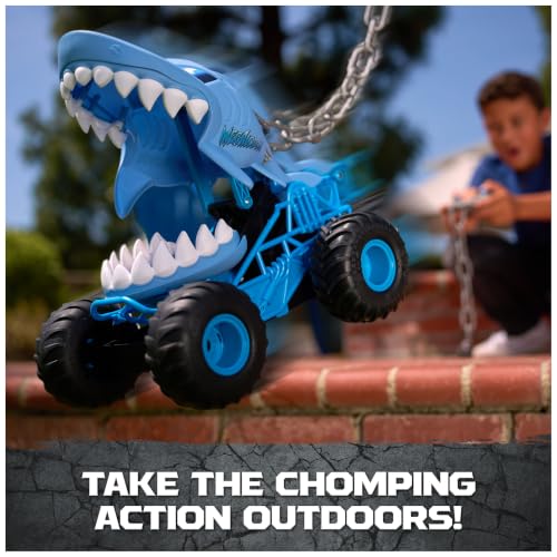 Monster Jam Chomping Megalodon RC Toy Monster Truck, 1:15 Scale | Remote Control Truck Toy, Chomping Action with Wheelies & Spins, Easy to Use Remote, Pretend Play Gifts for Kids Ages 4+