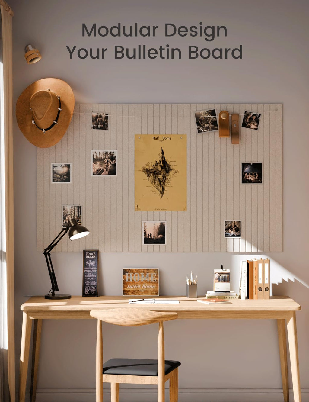 Fluxynara Felt Bulletin Board & Cork Board Alternative 48'' x 36'' | 12-Pack Felt Pin Boards, Vision Board with Adhesive Tabs for Home, Office, Classroom & Dorm, Oatmeal