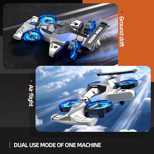 Remote Control Airplane Car Toys for Kids Ages 4-6-8-10-12, 2-In-1 Foam RC Plane Car Jet Mini Drone, Racing Car Stunt Plane Toys for Kids Boys Beginners 4 5 6 7 8 9 10 Year Olds Indoor Outdoor Playing