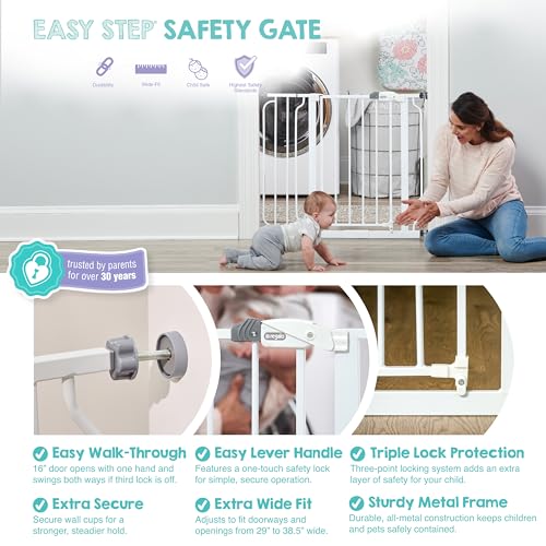 Regalo Safety 29"-38.5" Easy Step Baby Gate, Bottom of Stairs & Doorways