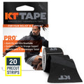 KT Tape, Pro Synthetic Kinesiology Athletic Tape, 20 Count, 10” Precut Strip
