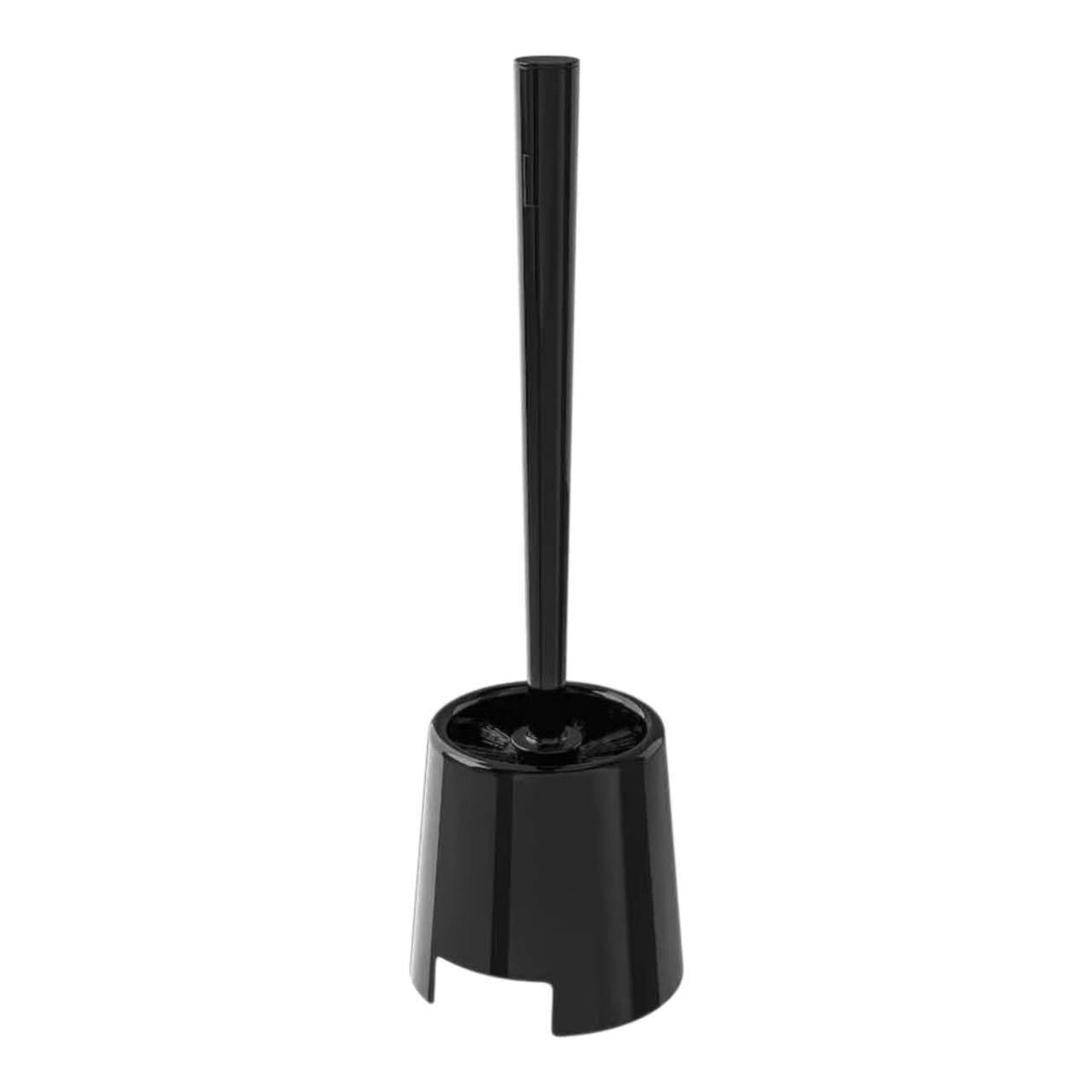 BOLMEN Toilet brush and holder, Black or White plastic with Strong Dense Bristles (Black)