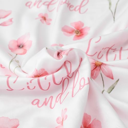 CIVARUA KIDS Fleece Baby Blankets for Girls & Boys, Infant Toddler Blanket | Soft Newborn Baby Minky Receiving Blanket, Dotted Backing for Nursery Crib Stroller, Double Layer, 30''x40'', Pink Floral