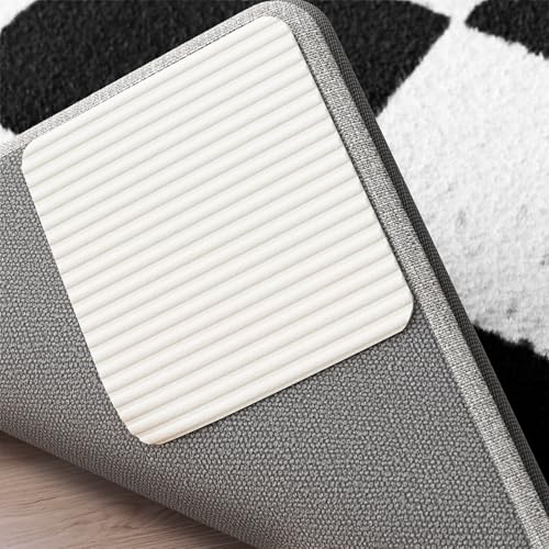 Home Techpro Vacuum Tech Rug Pad Gripper for Hardwood Floors No Damage Tape | New Material to Keep Your Rug in Place, Runner Rug Non Slip Rug Corner Pads Stickers for Carpet, Area Rug, Heavy Duty, 4PCS