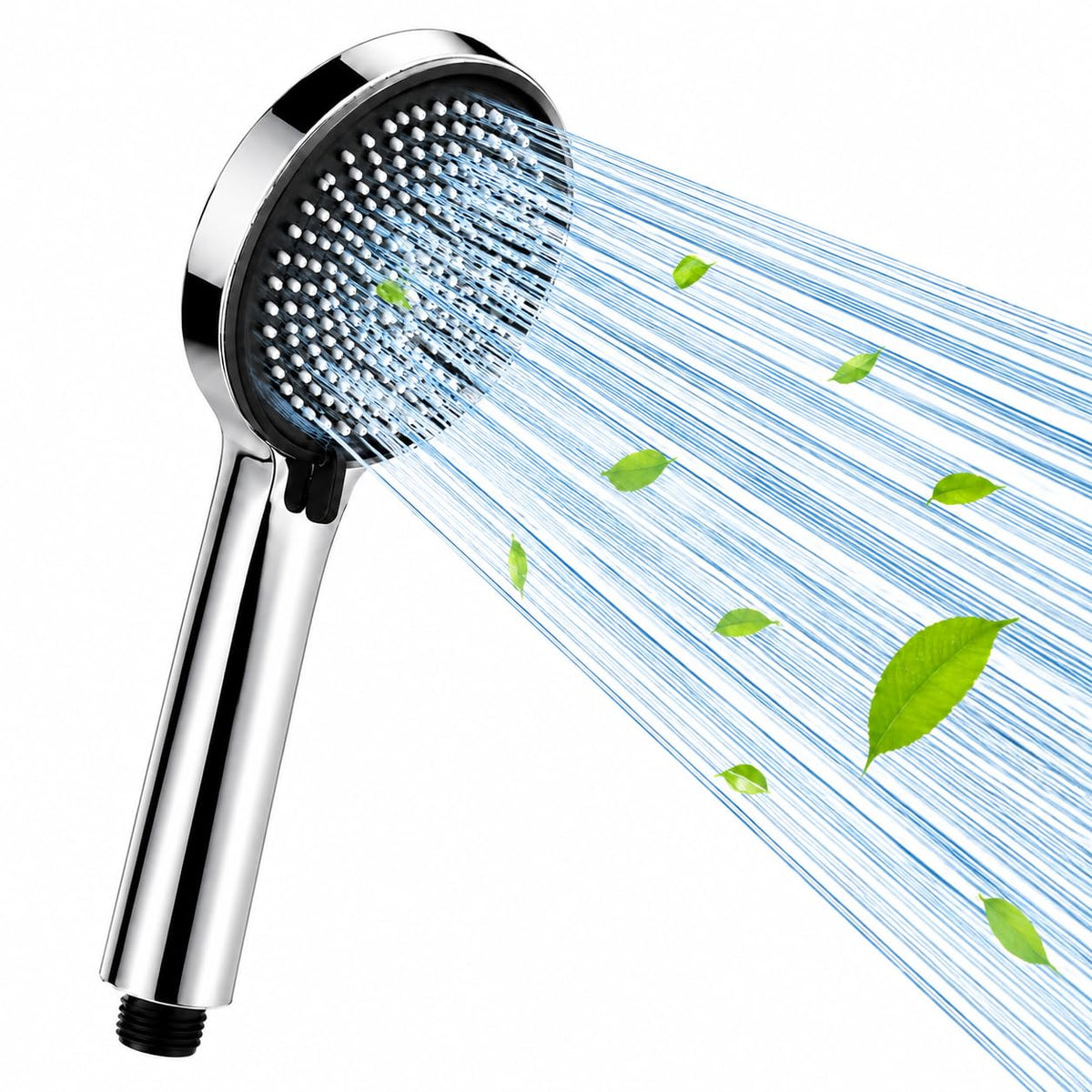 GRIFEMA Shower Head, High Pressure Shower Head with 3 Spray Modes | Anti-Limescale Shower Head for Low Water Pressure, 216 Anti-Clog Silicone Nozzles, Lightweight, Chrome, G807