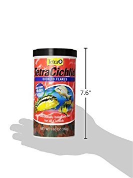 Tetra Tetra Cichlid Large Flake Food 5.65oz | Daily Diet For Top & Mid-Water Cichlids, Protein-Rich Flakes Promote Optimal Health, Clear Water Formula Does Not Cloud Water