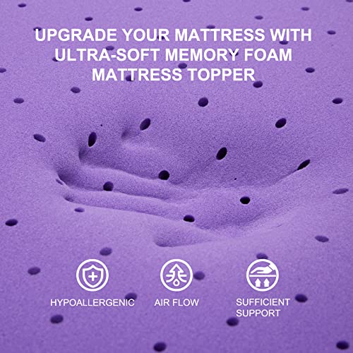 SINWEEK 2 Inch Gel Memory Foam Mattress Topper, Twin Size | Ventilated Soft Pressure Relieve Mattress Pad, Breathable Bed Topper, CertiPUR-US Certified