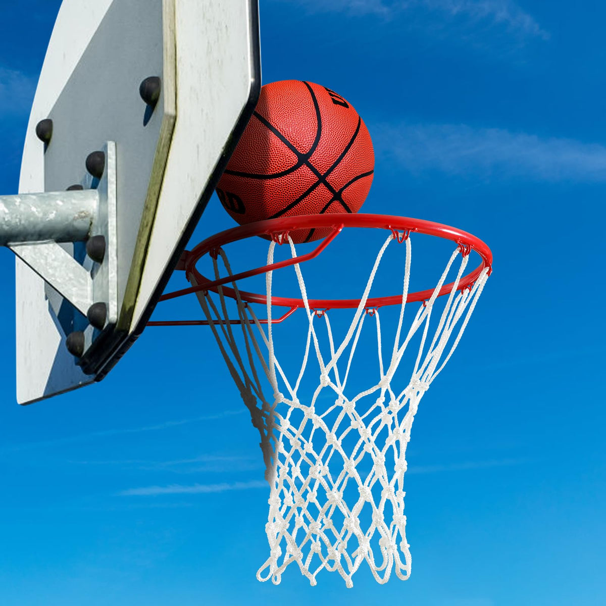 LAO XUE Basketball Net Outdoor,(7.16 oz) 12 Loops Professional Heavy Duty Basketball Net Replacement,All Weather Anti Whip, Suitable for Outdoor Standard 12 Loops Basketball Hoop