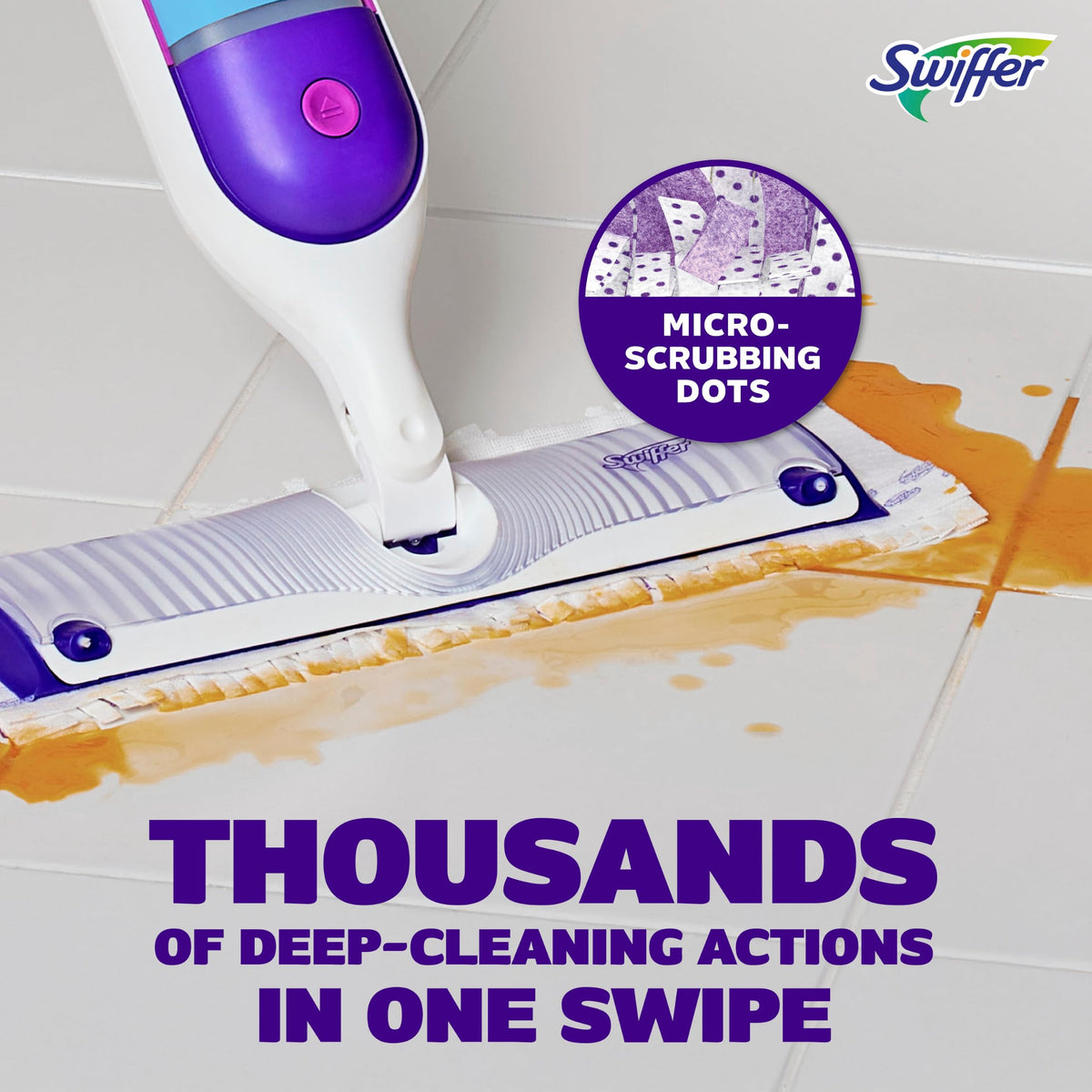 Swiffer PowerMop Liquid Floor Cleaner Refills, Solution for Power Mop, Fresh Scent, 2 Count Mopping Fluid Replacement Bottle, Spray Mops Cleaning Juice, No Bucket Needed, Multi-Surface and Wood