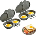 Microwave Egg Poacher With Lid & Handle, Dual Cavity Microwave Egg Poacher | Microwave Egg Boiler Poacher, Reusable Nonstick Poached Egg Maker, Quick Oil-Free Cooking For Home Breakfast, Kitchen Gadgets