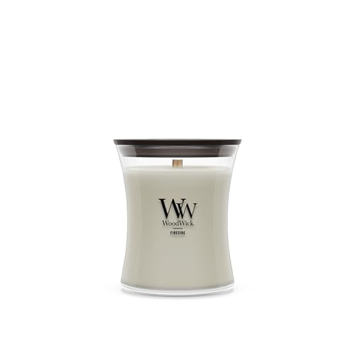 WoodWick Fireside Scented Candle, Crackling Wick, 9.7oz | Up to 60 Hour Burn Time, Premium Soy Wax, Home Décor & Gift Choice, Crackles as it Burns, Medium Hourglass Candle