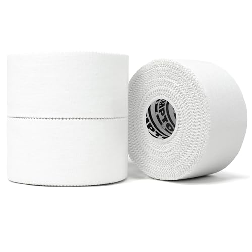 Hampton Adams Athletic Sports Tape, Very Strong, Easy Tear, No Residue | 1.5 inch Zinc oxide tape, 45 ft Rolls, 3 Pack, Strong Hold for Fingers Ankles & Wrists, Tears by Hand, No Sticky Residue