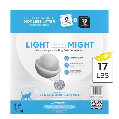 Purina Tidy Cats LightWeight Glade Clear Springs Litter, 17 lb | Glade Scented, tight clumping and low-dust formula offers 21-day odor control for multi-cat homes
