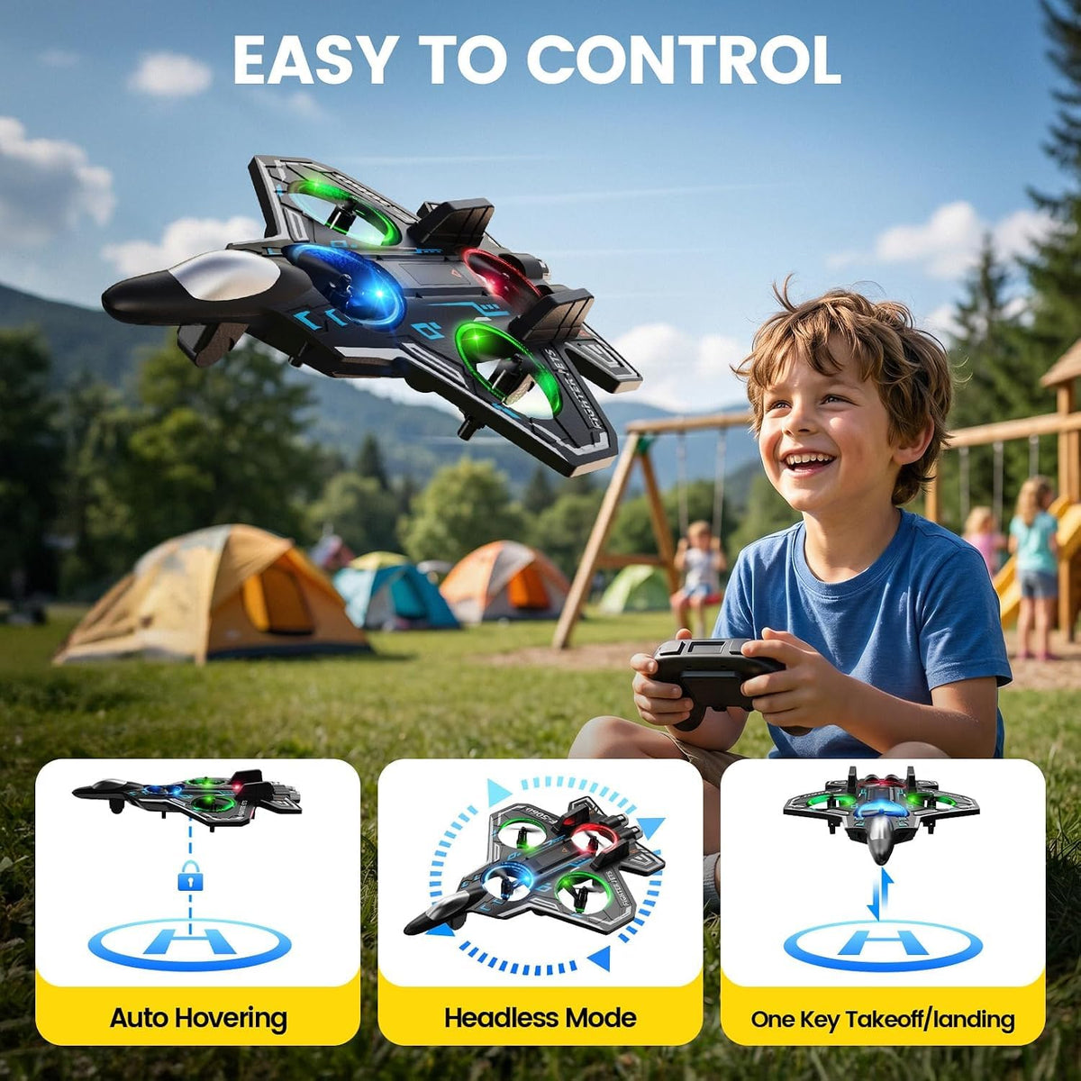 RC Plane Remote Control Airplane for Kids, Adults, Foam Fighter Jet Drone