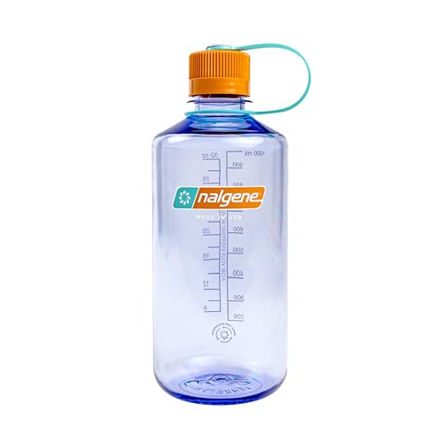Nalgene 32 oz Narrow Mouth Water Bottle, Amethyst | BPA-Free, Durable & Lightweight, Leak Proof, Dishwasher Safe, Large Reusable Plastic Bottle for Hiking, Gym, Work & Travel