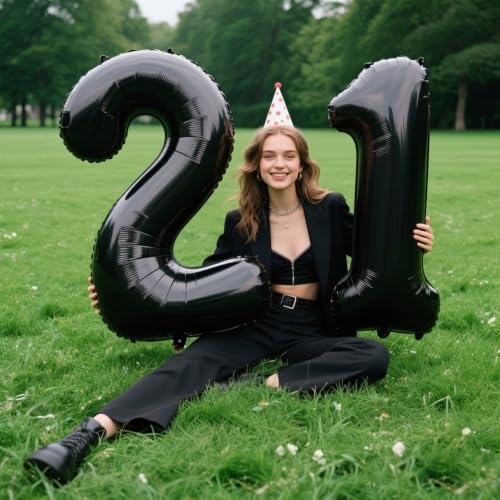 40 Inch Black Number 1 Balloons Foil Digital Helium Number Balloons | for 11 12 16 17 18 19 Birthday Anniversary Wedding Party Decorations,Jumbo Helium Balloon Giant Large Digital Balloon