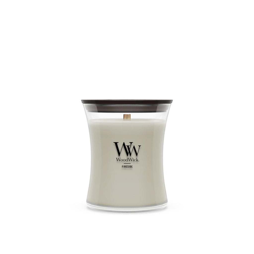 WoodWick Fireside Scented Candle, Crackling Wick, 9.7oz | Up to 60 Hour Burn Time, Premium Soy Wax, Home Décor & Gift Choice, Crackles as it Burns, Medium Hourglass Candle