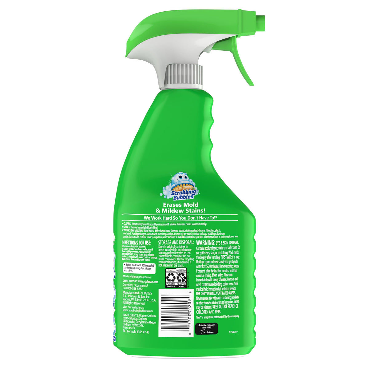 Scrubbing Bubbles Foaming Bleach Bathroom Cleaner, 32oz | Effortlessly Erases Mold & Mildew Stains and Removes Soap Scum from Shower Tiles, Grout, Tubs, Countertops & Sinks