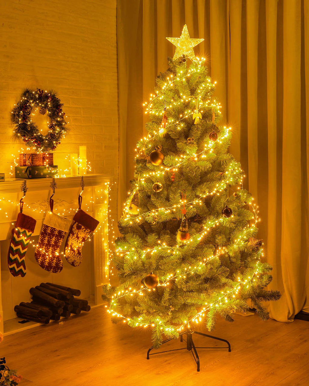 Minetom Fairy Lights Battery Operated, Twinkle String Lights 5ft 60LED | Waterproof Firecracker Starry Lights for DIY Wreath Home Wedding Party Bedroom Mason Jar Christmas Decorations, Warm White