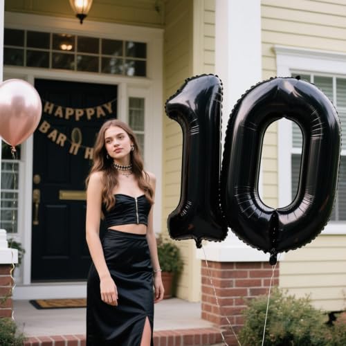 40 Inch Black Number 1 Balloons Foil Digital Helium Number Balloons | for 11 12 16 17 18 19 Birthday Anniversary Wedding Party Decorations,Jumbo Helium Balloon Giant Large Digital Balloon