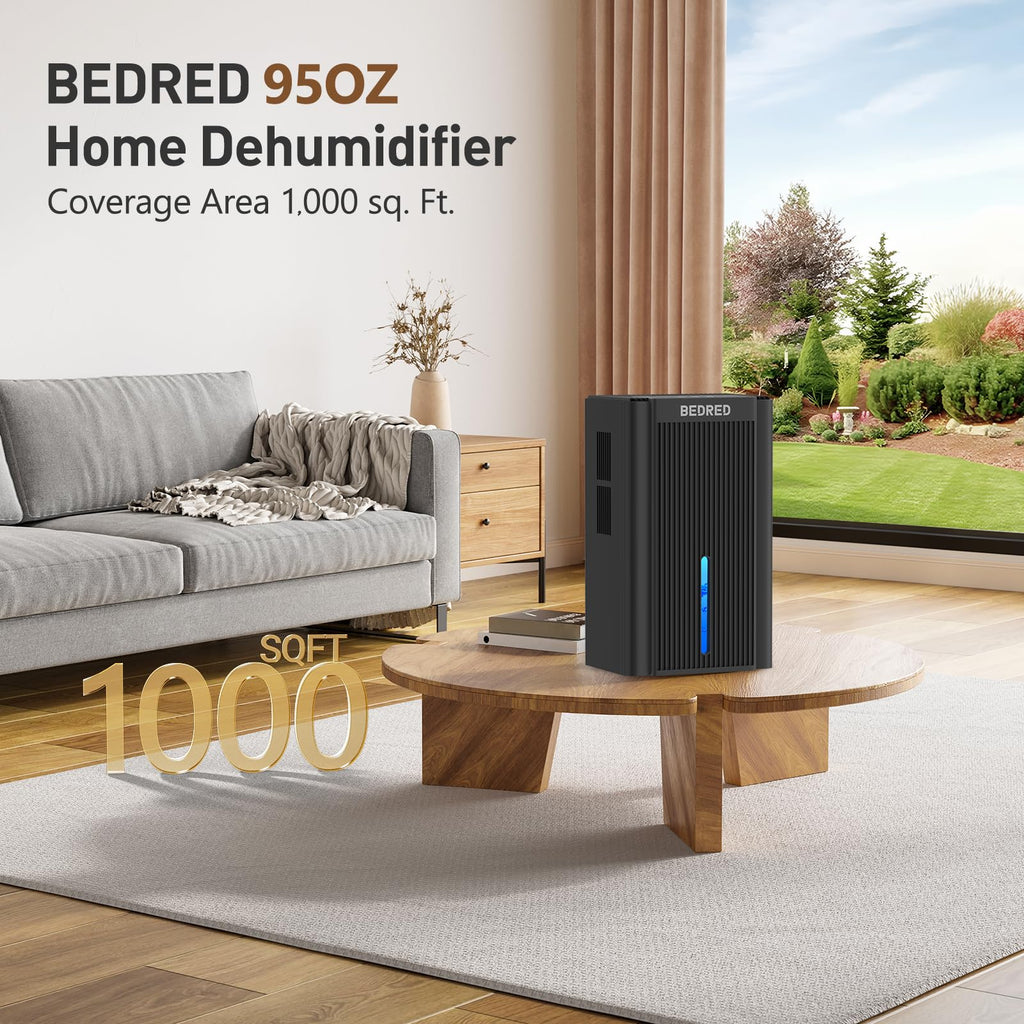 Dehumidifier,95OZ Dehumidifier for Home Sq.Ft - Quiet with Auto Shut Off & Relaxing 7 Color Ambient Light,Ideal for Livingroom, Bedroom, Basement(Black)