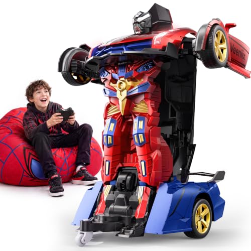 Veeniix V992 2-in-1 Spider Transform RC Robot Car Toy, 1:14 Scale | Gesture Sensing & Auto Deformation, LED Lights & Sound, 2 Batteries 60 Min Play, Durable ABS, Birthday Gift for Kids Ages 6+