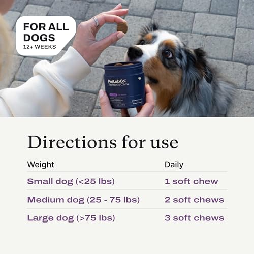 PetLab Co. Probiotic Chews for Dogs, 30 Soft Chews, Salmon | 8-strain probiotic blend with prebiotics to support digestive health, skin and seasonal allergy support