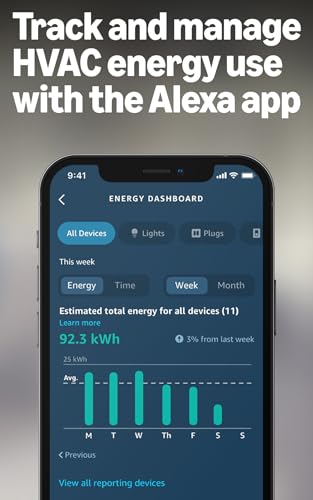 Amazon Smart Thermostat, Save money and energy, Works with Alexa and Ring, C-wire required