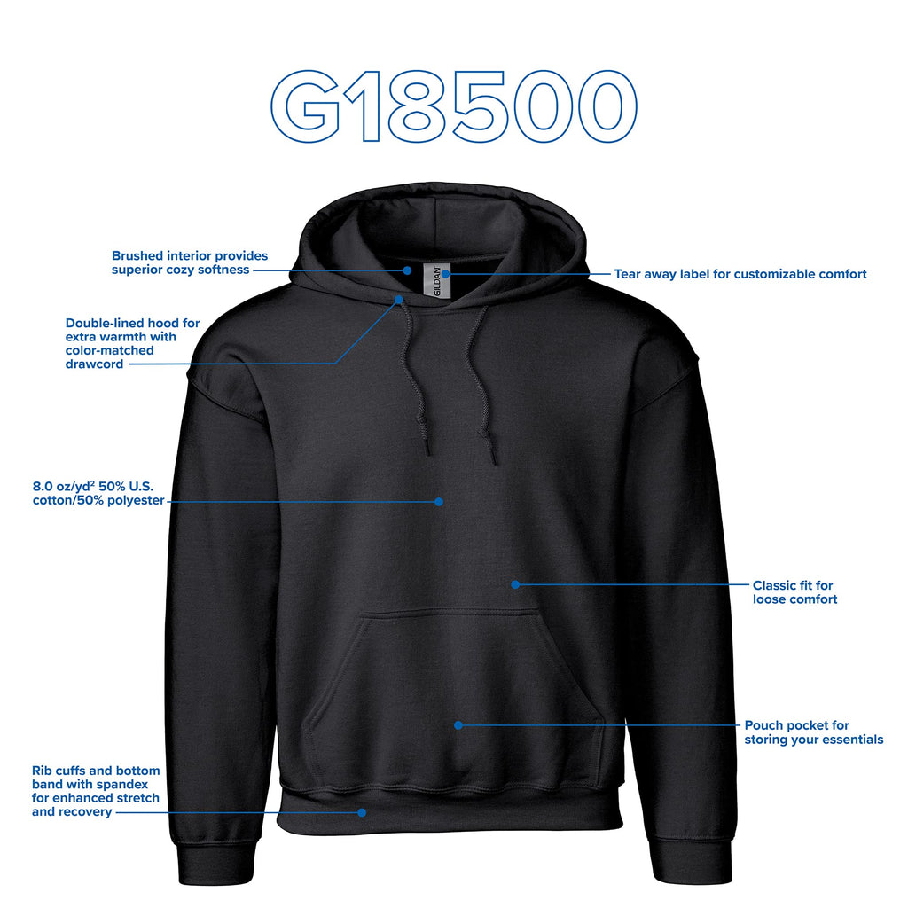 Gildan Adult Fleece Hoodie Sweatshirt, Style G18500, Multipack