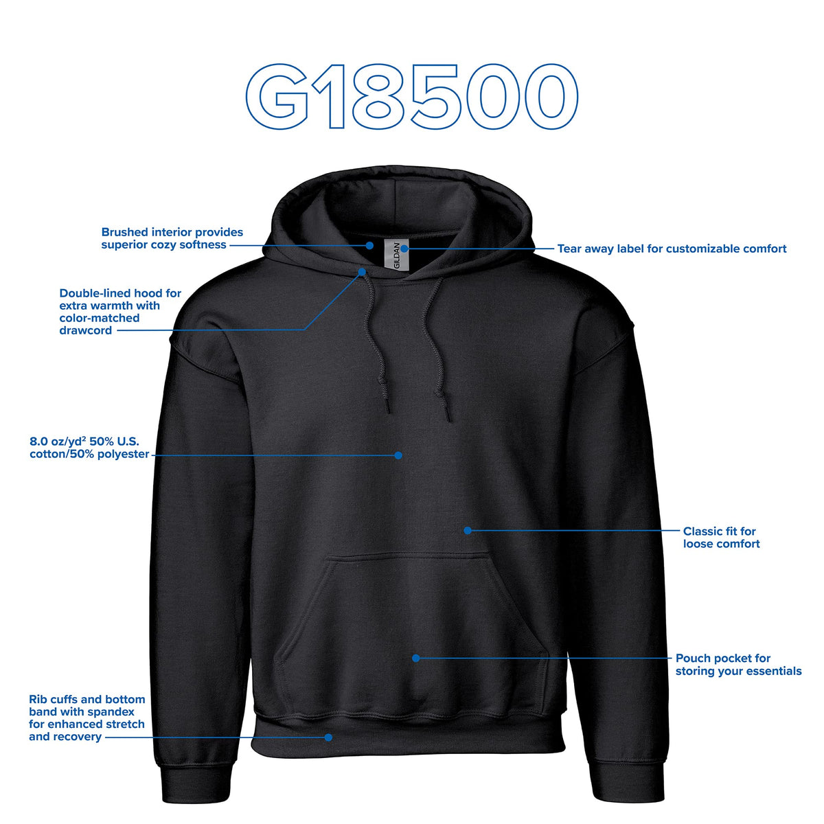 Gildan Adult Fleece Hoodie Sweatshirt, Style G18500, Multipack
