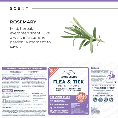 Wondercide Flea Tick & Mosquito Spray for Pets & Home - Rosemary 16 fl oz