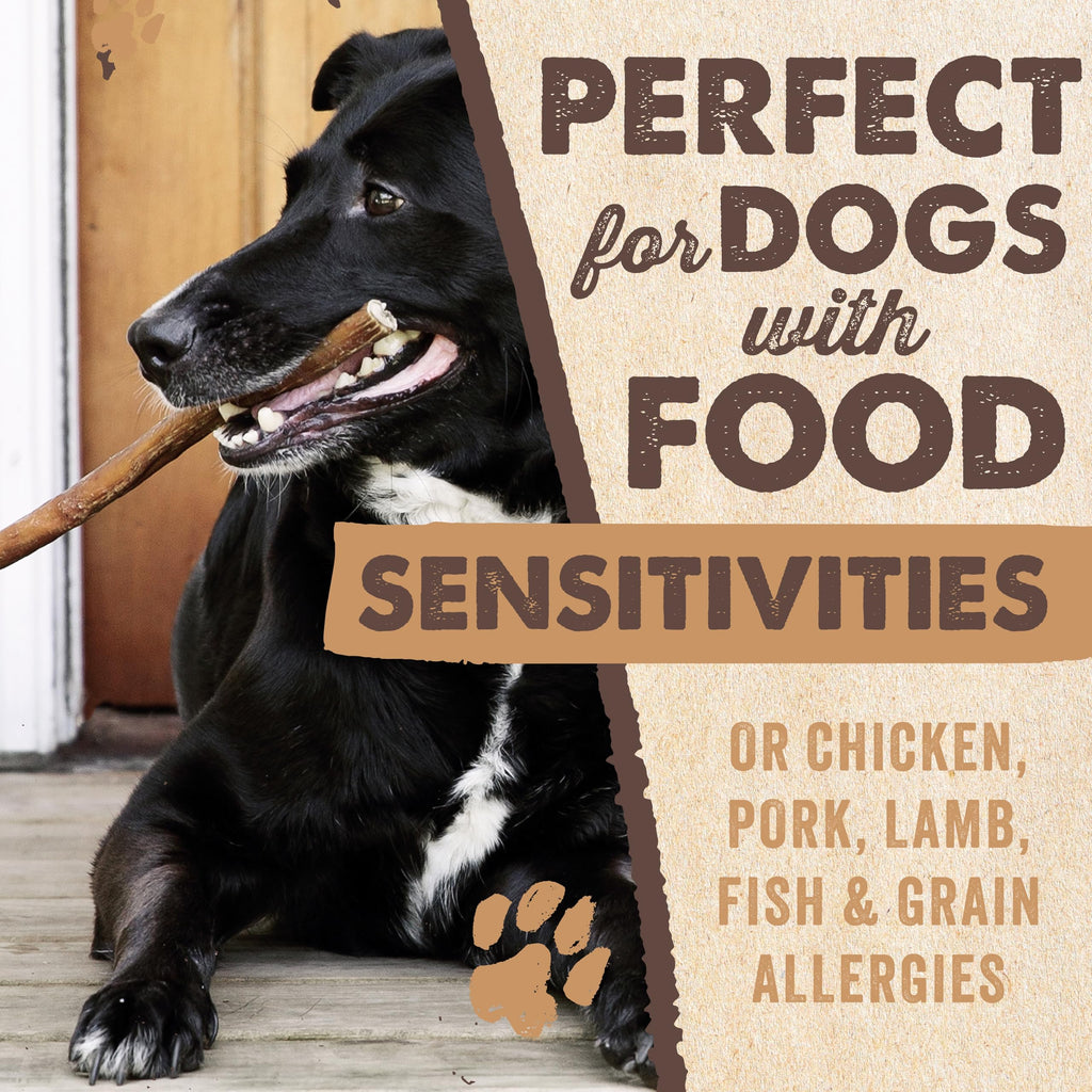 Mighty Paw 12" Bully Sticks for Dogs - Large, Medium and Small Dog Chew | Single Ingredient, Grass-Fed, Low Odor, 5 pk, High Protein, Boredom Buster