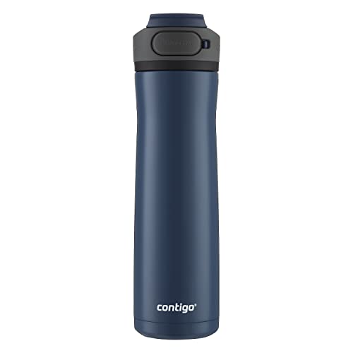 Contigo Cortland Chill 2.0 Stainless Steel Water Bottle, Blueberry, 24oz | Double-Wall Vacuum-Insulated, Keeps Cold 24 Hrs, Spill-Proof AUTOSEAL® Lid, Integrated Carry Handle