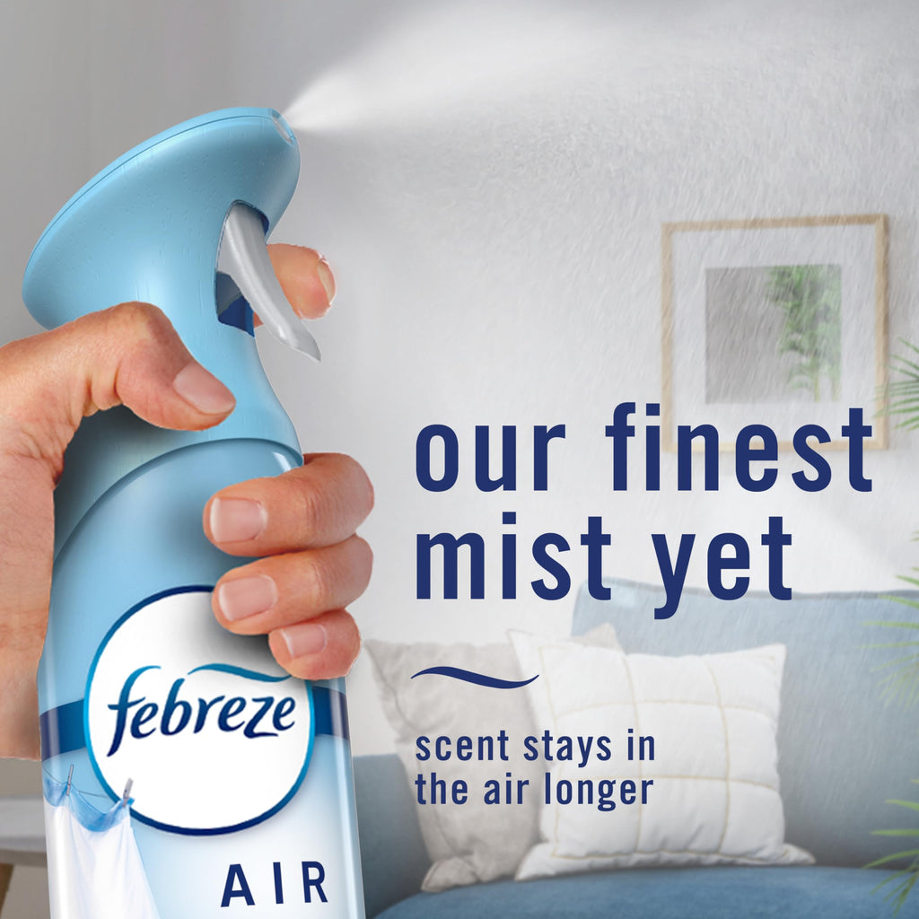 Febreze Air Mist, Air Freshener Spray, Odor Fighting Room Spray, Deodorizer for Home Bathroom Kitchen Office Apartment Dorm Room Classroom, Linen & Sky Scent, 8.1oz (Pack of 2)