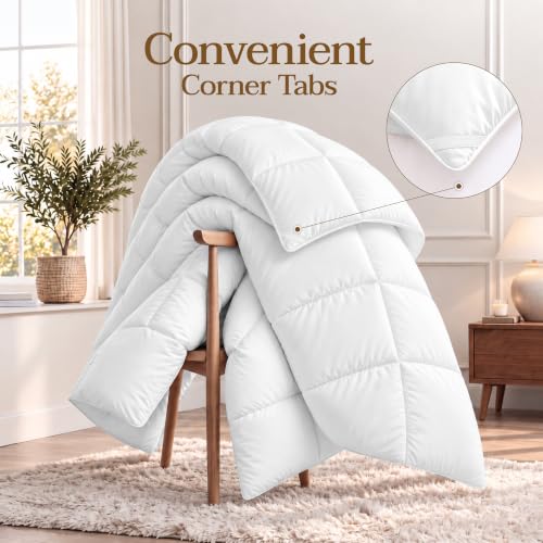 Utopia Bedding Duvet Insert, Comforters Queen Size 88 x 88 Inches, White | Cozy All Season Comforter for Kids, Boys, Girls, and Teens, Down Alternative Fill, Soft Microfiber Shell, Machine Washable
