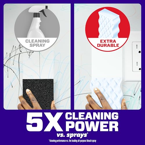 Mr. Clean Magic Eraser, All Purpose Cleaner, Cleaning Scrubber, Wall, Sneaker, Kitchen, Bathroom, Shower Cleaning Supplies, Melamine Pads, Whole Home Extra Durable, 12ct