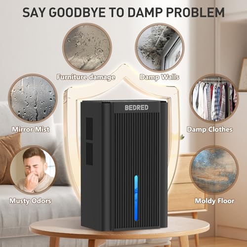 Dehumidifier,95OZ Dehumidifier for Home Sq.Ft - Quiet with Auto Shut Off & Relaxing 7 Color Ambient Light,Ideal for Livingroom, Bedroom, Basement(Black)